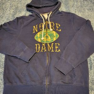 Vintage Notre Dame zip up hoodie jacket size Large